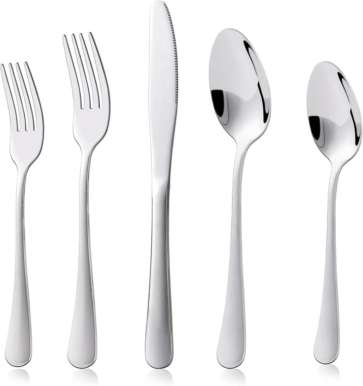 Kitchenboss set tacâmuri 6 persoane: Set de tacâmuri 20 sau 30 de piese Bucatarie Naty Shop Argintiu 20 bucati