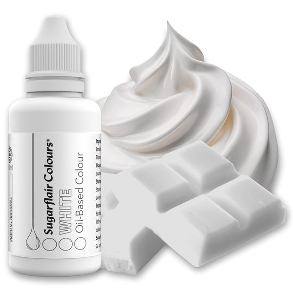 Sugarflair Pastell Mixer Lebensmittelfarbe Auf Ölbasis White - Lebensmittel Farbe Für Schokolade, Buttercreme, Zuckerpaste Und Alle Fettlöslichen Lebensmittelzutaten - 30 Ml Naty Shop Default Title