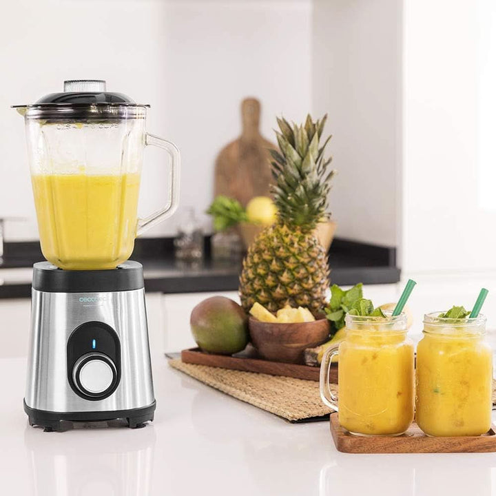 Cecotec Mixer Glas Power Schwarz Titan 1000 INOX. 1000 W, Edelstahlgehäuse, 6-Blatt-Blatt Mit Schwarzer Titanbeschichtung, 1,5-L-Glaskrug, 5 Geschwindigkeiten [Energieeffizienzklasse a +] Bucatarie Naty Shop