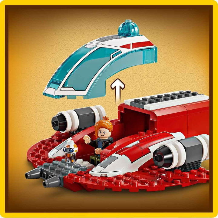 LEGO Star Wars: Aventurile tinerilor Jedi Crimson Firehawk, Set de pornire pentru copii cu navă spațială construibilă, bicicletă Speeder și 3 figuri, cadou pentru băieți și fete de la 4 ani 75384 Seturi de constructie Besuche den LEGO-Store