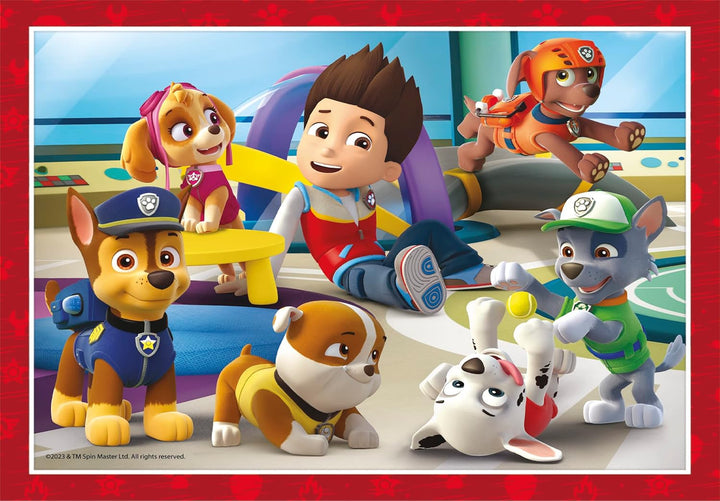 Clementoni - 21513 - Supercolor Puzzle 4 in 1 - Paw Patrol - Puzzle 12,16,20,24 piese de la 3 ani, Puzzle colorat pentru copii cu luminozitate specială și intensitate a culorilor, Joc de îndemânare pentru copii Puzzle Naty Shop