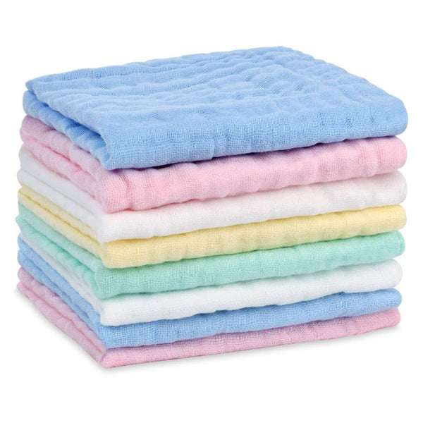 Prosoape de muselină pentru bebeluși, pachet de 8 prosoape din bumbac organic, absorbante, 25 x 25 cm Mama si Copilul Naty Shop