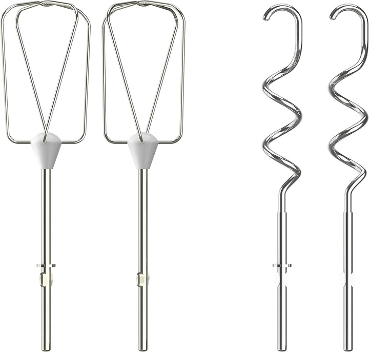 Krups GN4001 3 Mix 4000 Handmixer | 450 Watt | Robustes Design | Variabler Geschwindigkeitsregler | Turbo- Und Auswurf-Funktion | Inkl. 2 Rührbesen Und 2 Knethaken | Weiß/Grau Bucatarie Naty Shop