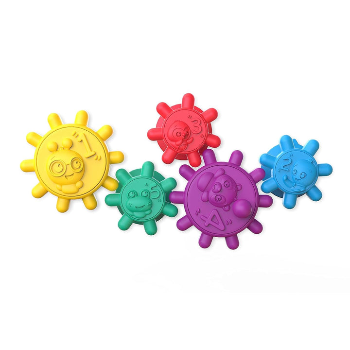 Baby Einstein, jucărie cu rotiță lipicioasă, perfectă pentru călătorii sau deplasări, bază absorbantă pentru fixarea pe suprafețe netede ,1 bucată (pachet de 1) Jucarii Bebe Naty Shop Cupa de aspirație Gears Of Discovery Mediu