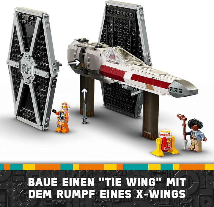 LEGO Star Wars TIE Fighter & X-Wing Mashup, jucărie construibilă Starfighter, idee de cadou pentru copii, nave stelare personalizabile, cadou pentru băieți, fete și toți fanii 75393 Seturi de constructie Besuche den LEGO-Store
