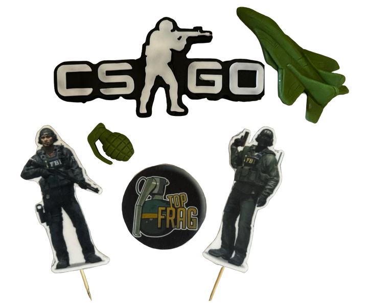 Set 6 decoratiuni comestibile din pasta de zahar, Counter-Strike: Global Offensive (CS:GO) Decoratiuni din Pasta de Zahar Naty Shop