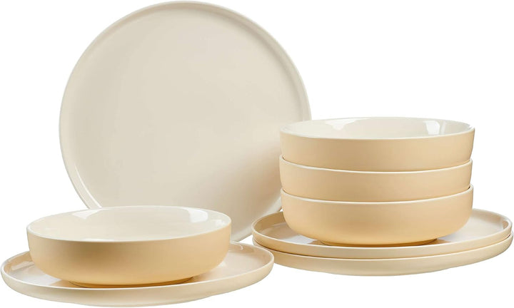 Ritzenhoff & Breker Tafelservice Jasper, 8-Teilig, Grau, Steinzeug, Speiseteller Und Suppenschalen Für 4 Personen Seturi vesela masa Naty Shop Vanille