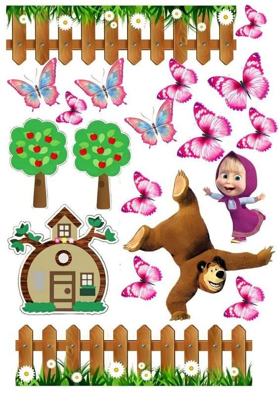 Imagine comestibila, Icing, topper , Masha si Ursul Imagini comestibile Nati Shop