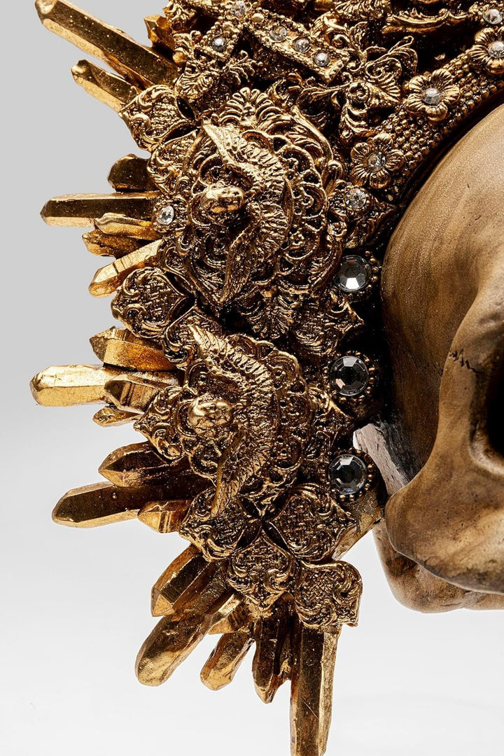 Kare Design obiect decorativ King Skull, maro, sculptură, motiv craniu, craniu decorativ, pictat manual, lucrat manual, unic, 42x34x20 cm (h/w/d) Statuete si sculpturi Naty Shop