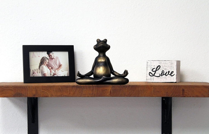 Nature's Mark Statuie broască yoga care meditează, 15,2 cm înălțime, rășină sintetică, decor pentru masă, living, dormitor, birou, birou, dulap, raft Statuete si sculpturi Naty Shop