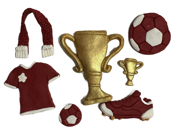 Set decoratiuni comestibile din zahar, Fotbal Decoratiuni din Pasta de Zahar Nati Shop