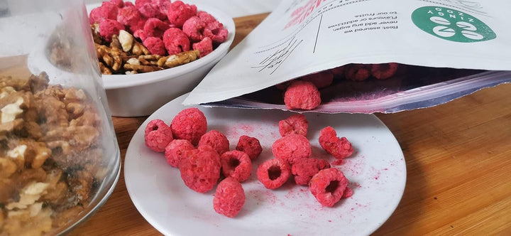 Zmeură liofilizată | fructe liofilizate | fructe liofilizate | fructe liofilizate | zmeură liofilizată | zmeură liofilizată | ZingyZoo (90g) Produse deshidratate Naty Shop